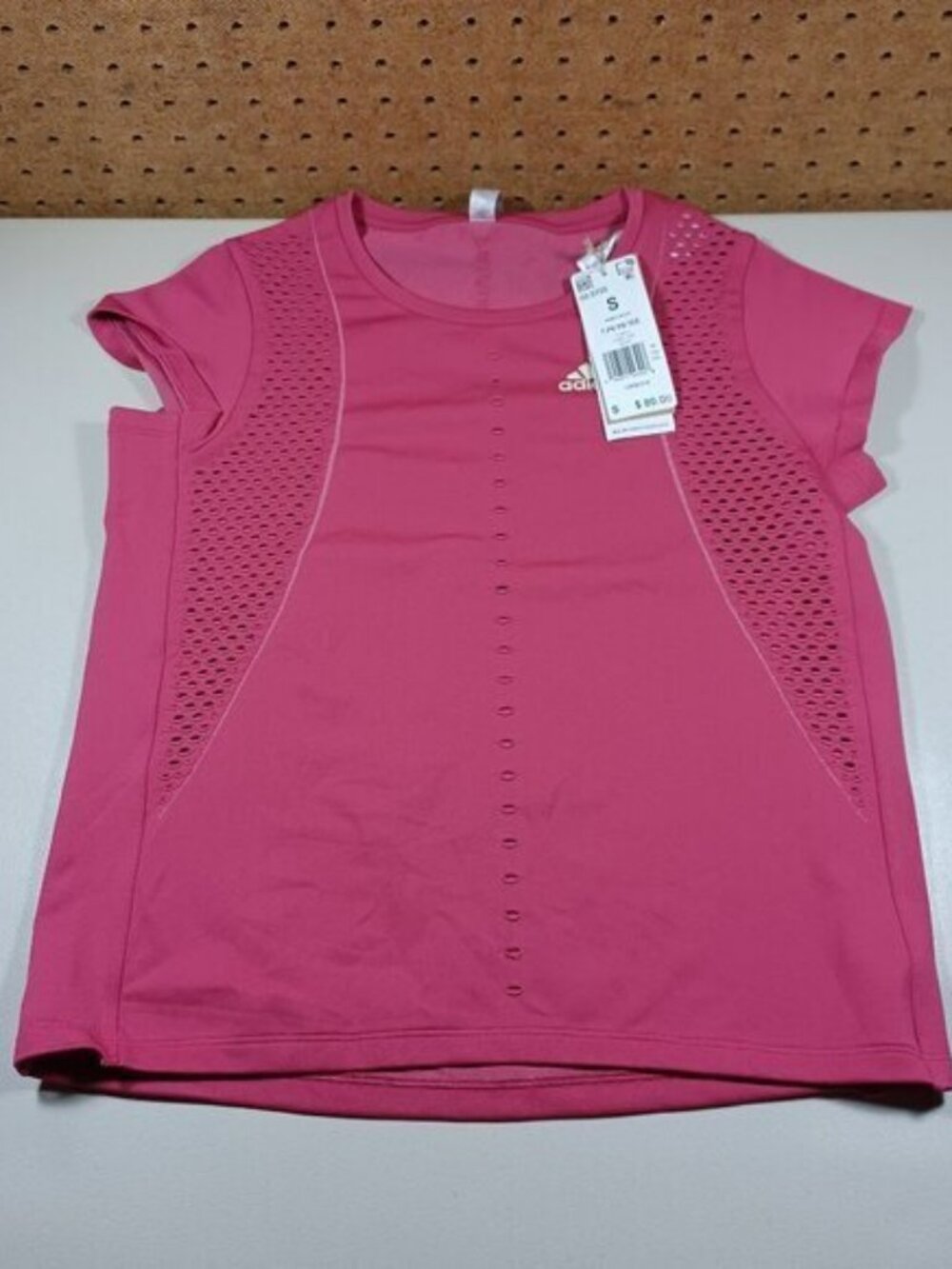 adidas womens pink PrimeKnit vented tennis top S NWT